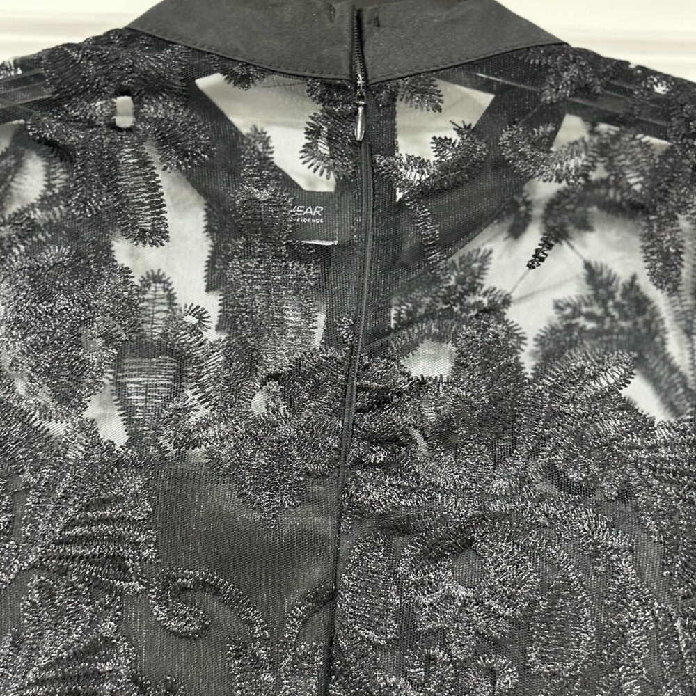 NWOT XPluswear Elegant Black Embroidered Evening Gown - Picture 5 of 9